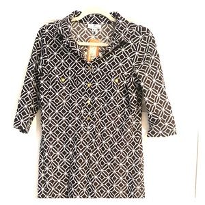 NWT collared shift dress with gold buttons